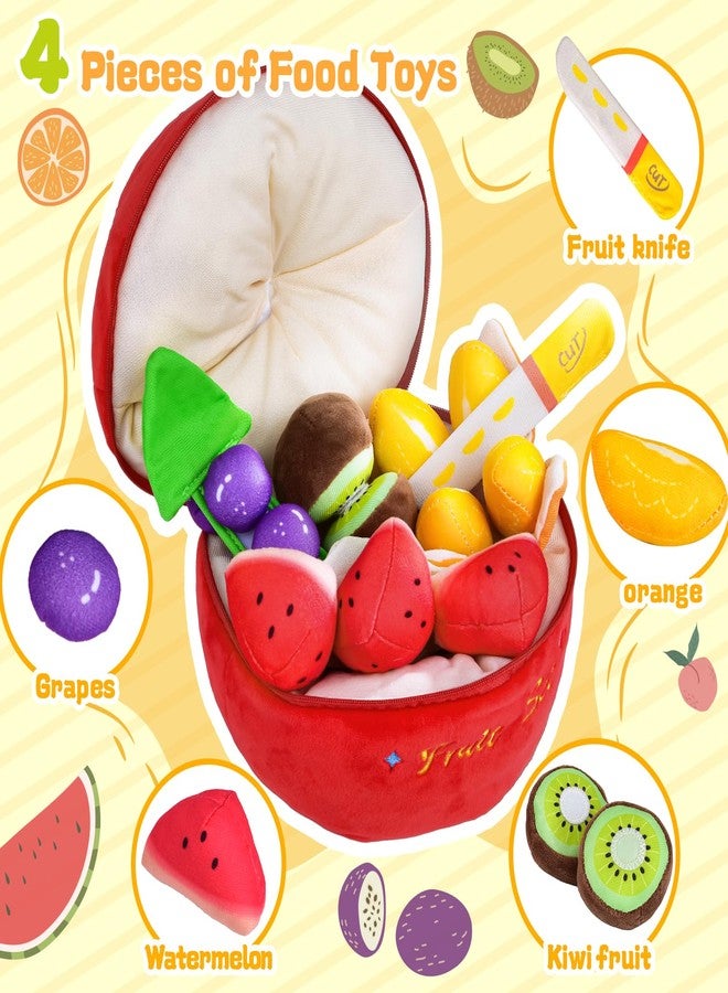 Fegalop Baby Toys for 6-36 Months,Montessori Toy with Musical Feature, Cutting Plush Fruits Play Food with Rattle,Squeaker,Beeps,Textures Crinkle Tissues,Christmas Baby Gifts for 1 Year Old Toddler Boy Girl - Image 4